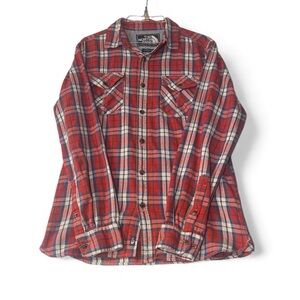 Vintage The North Face Red and White Plaid Men's Shirt - Men’s S - AWESOME!